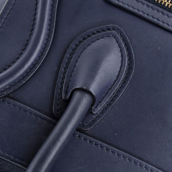 Celine Luggage Bag Smooth Leather Nano Blue - Picture 8 of 9